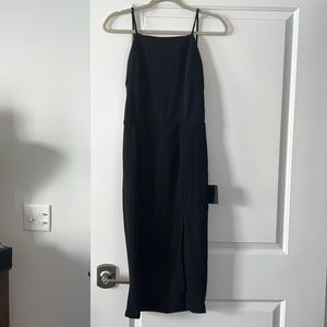 Lulus Never Look Back Black Backless Bodycon Midi Dress